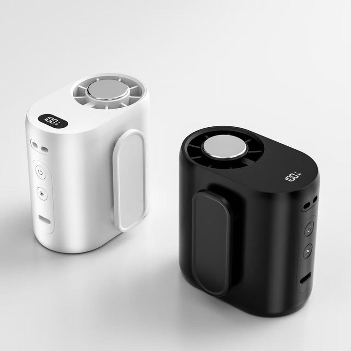 Ergonomisk designet fleksibel vifte, lett å ta med. Gir frisk luft hvor enn du er.