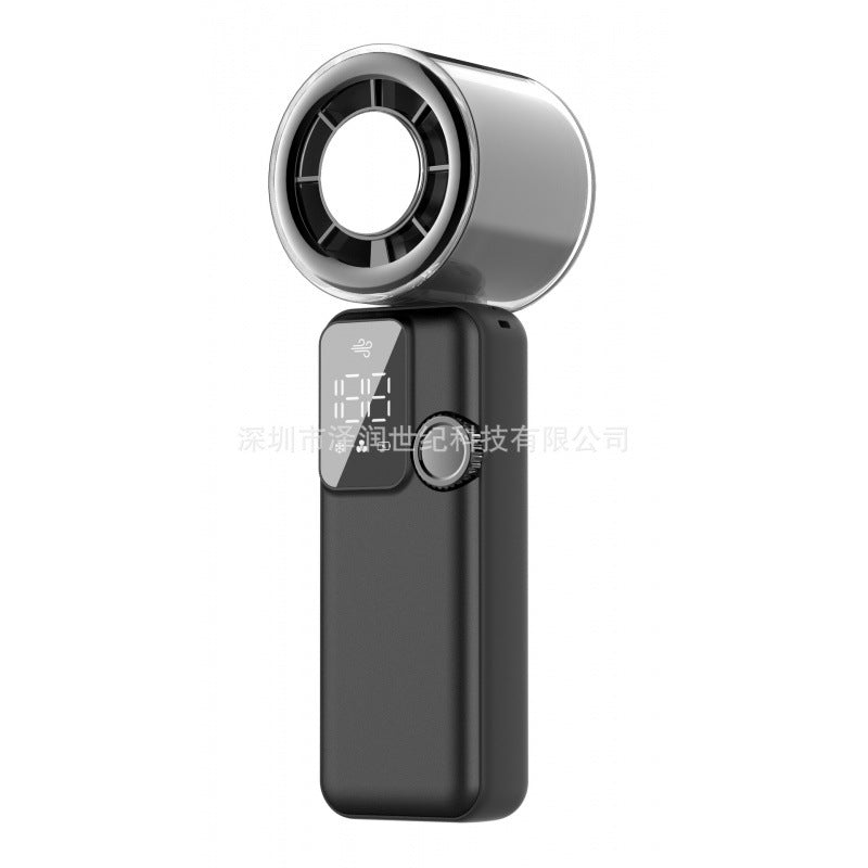 Stilig mini håndholdt USB-vifte i hvitt, perfekt for sommeren, gir frisk luft, oppladbar og enkel å ta med overalt.
