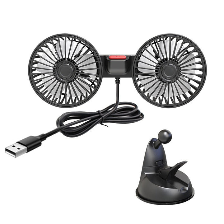 Dobbel bilvifte med USB for enkel tilkobling, gir en sval bris og forbedret klima i bilkupéen.