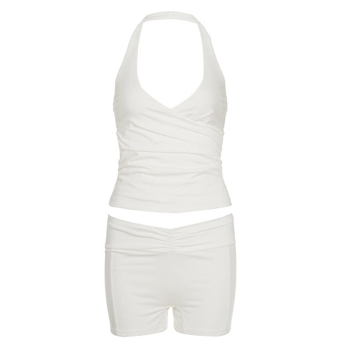 Justerbart shorts bikini-sett for damer, perfekt for bade- og strandaktiviteter. Mote badeklær.