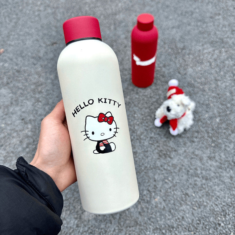 Rosa Hello Kitty isoleringsflaske, 500ml gjenbrukbar termos i rustfritt stål for damer. Perfekt for reise.