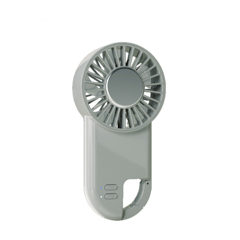 Kompakt unisex bærbar speilvifte for frisk kjøling på farten. Håndholdt, oppladbar sommergadget.