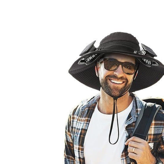 Justerbar unisex sommerhatt med bred brem og solcelle, gir komfortabel UV-beskyttelse for reise, fiske og turer.