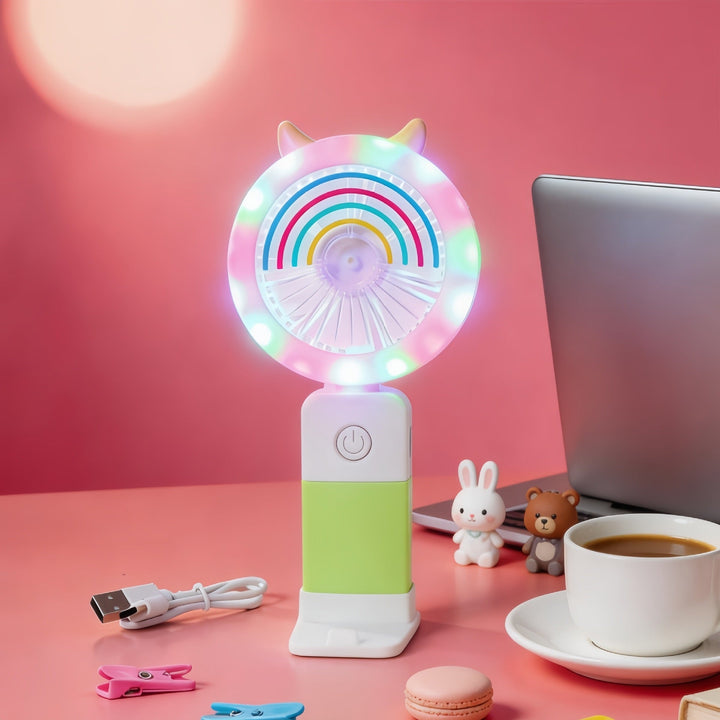 Minivifte med innebygd LED-lys, bærbar og lett å ta med. En must-have for sommeren.