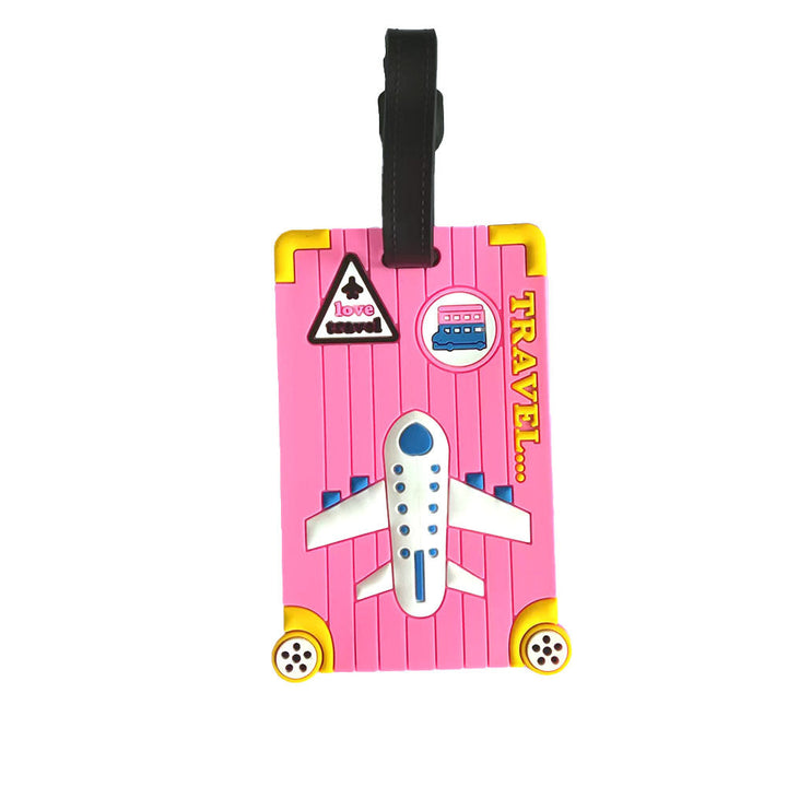 Stilfull bagasjelapp med flydesign; et essensielt reiseprodukt for alle kofferter.