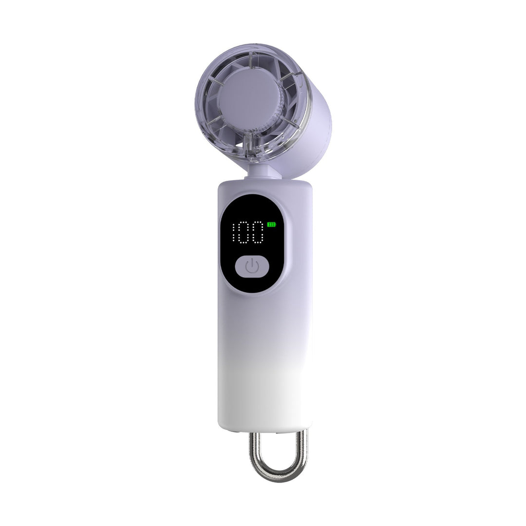 Stilig bærbar vifte med USB-lading, ideell for varmt vær. Perfekt reisefølge for rask kjøling.