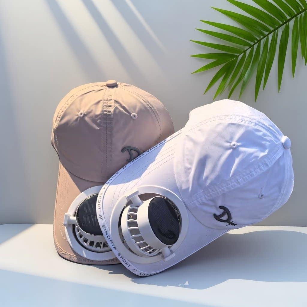 Unisex solhatt med integrert kjølevifte, perfekt for varme sommerdager og effektiv solbeskyttelse utendørs.