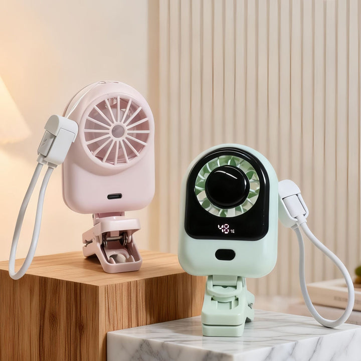 Kompakt USB-vifte i hvitt design, perfekt som skrivebordsvifte for sommeren, gir stille og frisk luft.