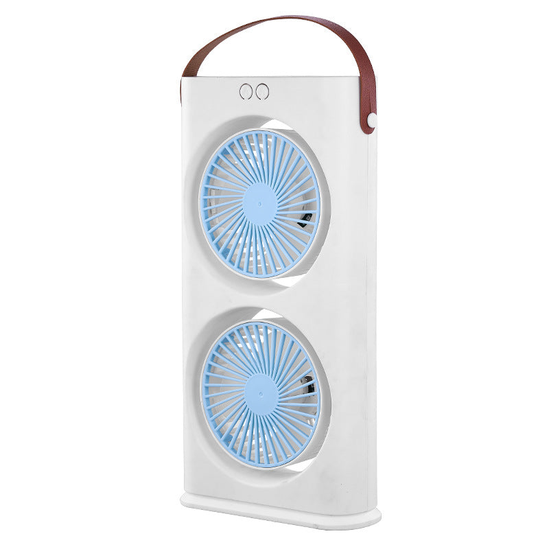Kompakt bærbar dobbel vifte for kvinner, elegant design med kraftig personlig kjøling. Perfekt mini vifte for sommeren.