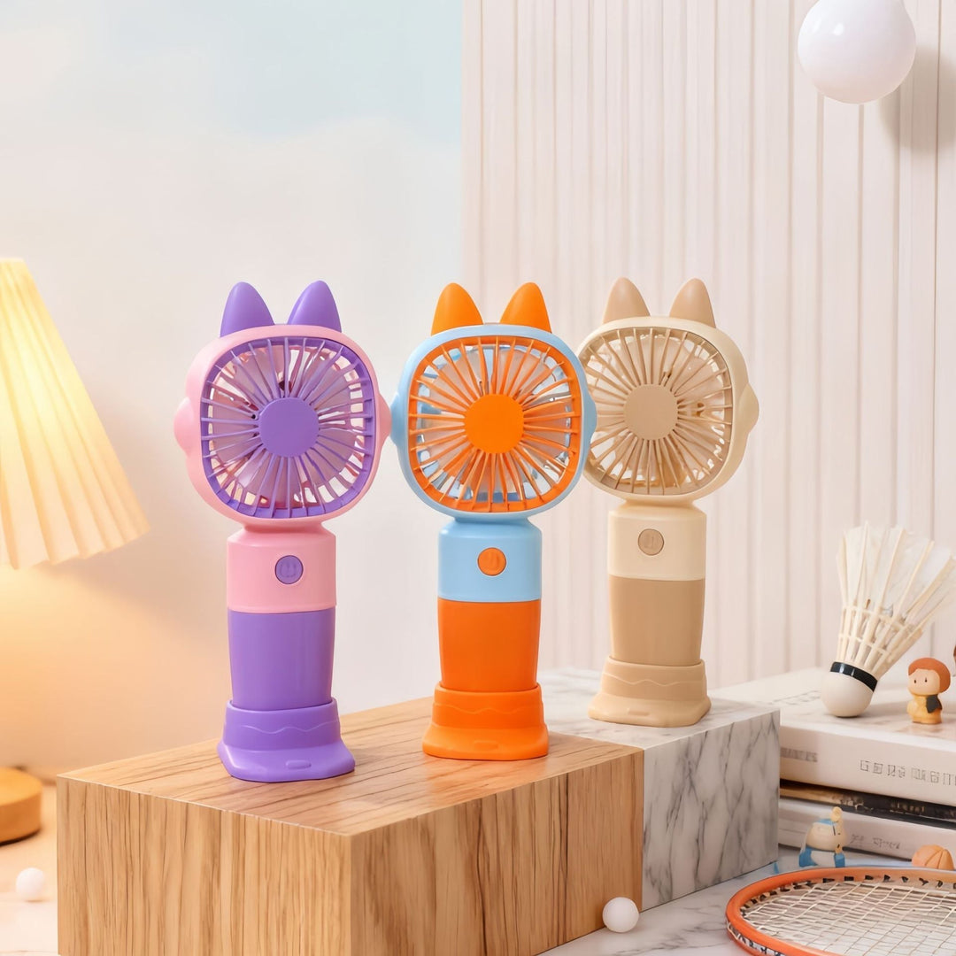 Søt løvedesign bærbar håndvifte for dame, kraftig USB-vifte for avkjøling på sommerreise.