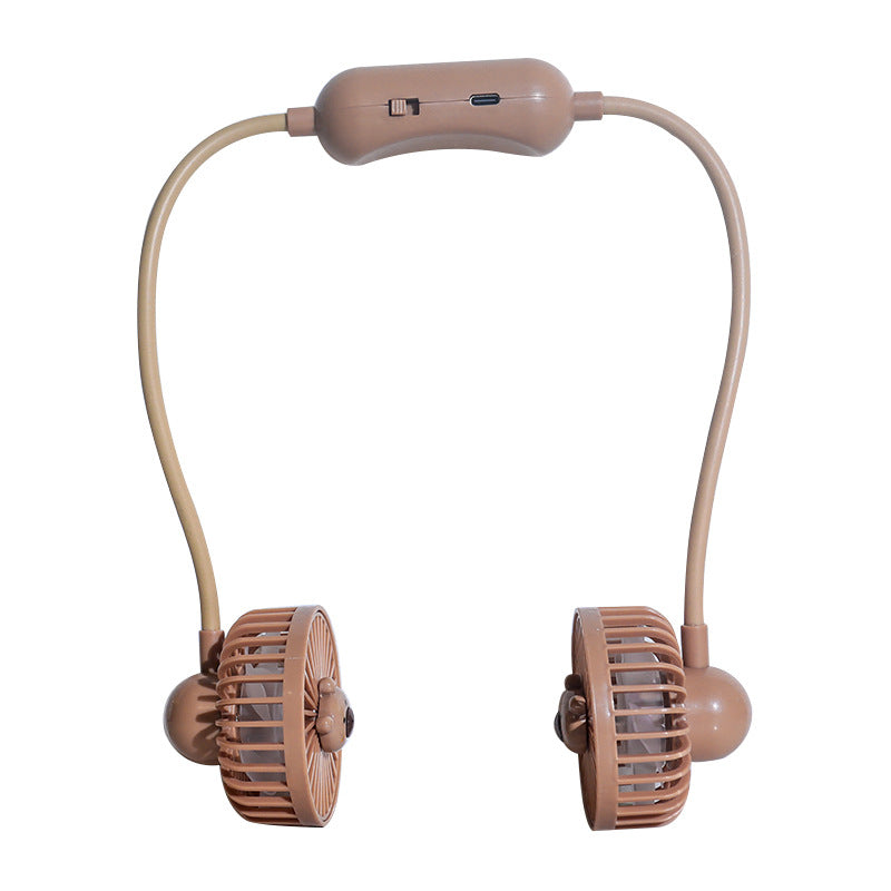 Nærbilde av effektiv USB nakkevifte med justerbare hoder for optimal, håndfri personlig kjøling.