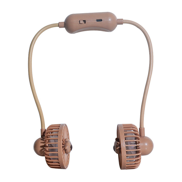 Nærbilde av effektiv USB nakkevifte med justerbare hoder for optimal, håndfri personlig kjøling.