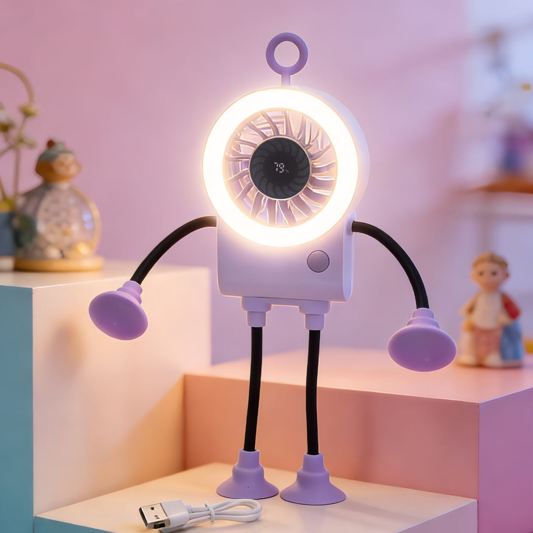 Ergonomisk damevifte med behagelig LED-belysning, gir svalende effekt og fin interiørdetalj om sommeren.