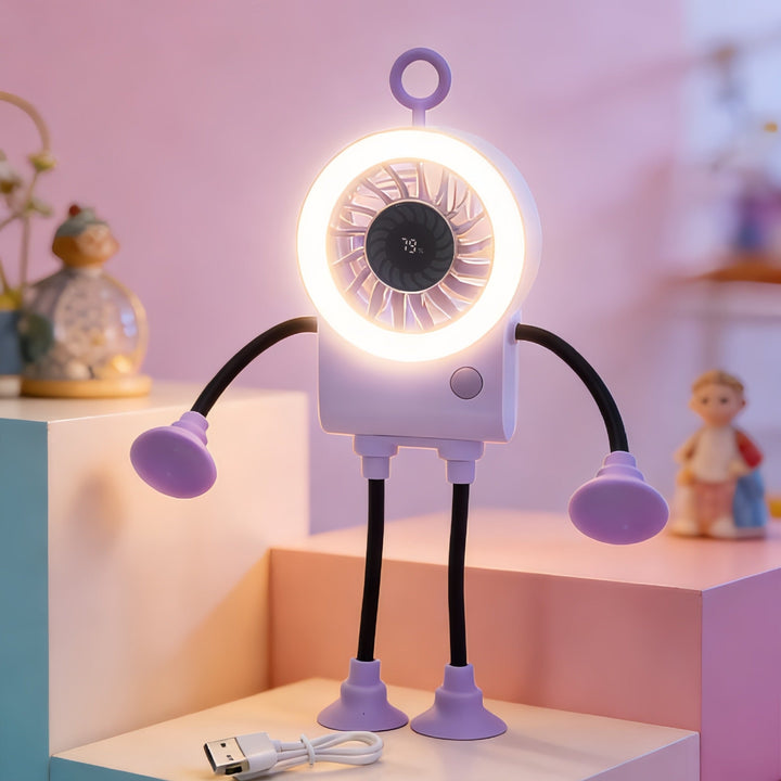 Ergonomisk damevifte med behagelig LED-belysning, gir svalende effekt og fin interiørdetalj om sommeren.