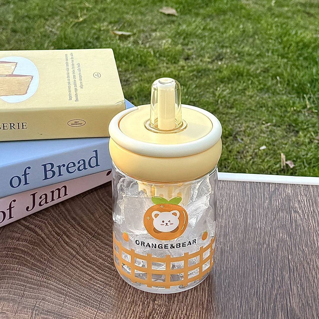 Bærbar og lekkasjesikker 500ml isolert vannflaske i glass, gjenbrukbar for en miljøvennlig livsstil.