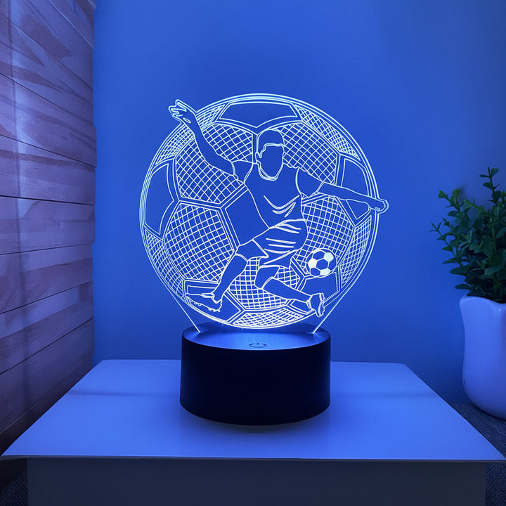 Unik gave: Fotball 3D illusjon LED lampe, romdekorasjon med 16 farger.