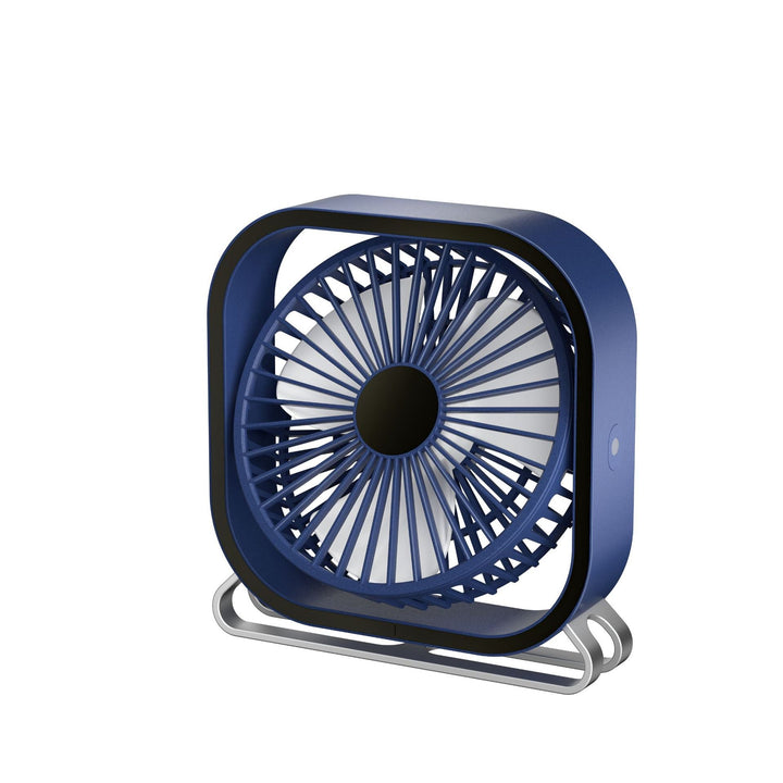 Kompakt hvit skrivebordsventilator for effektiv personlig kjøling på kontor eller hjemmekontor. Stillegående bordvifte.