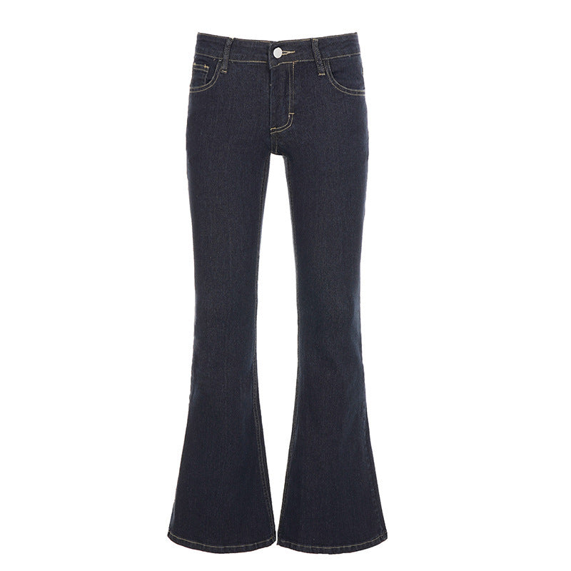 Allsidige dame flared jeans i tidløs vintage design, egnet for både vår og sommer bruk.