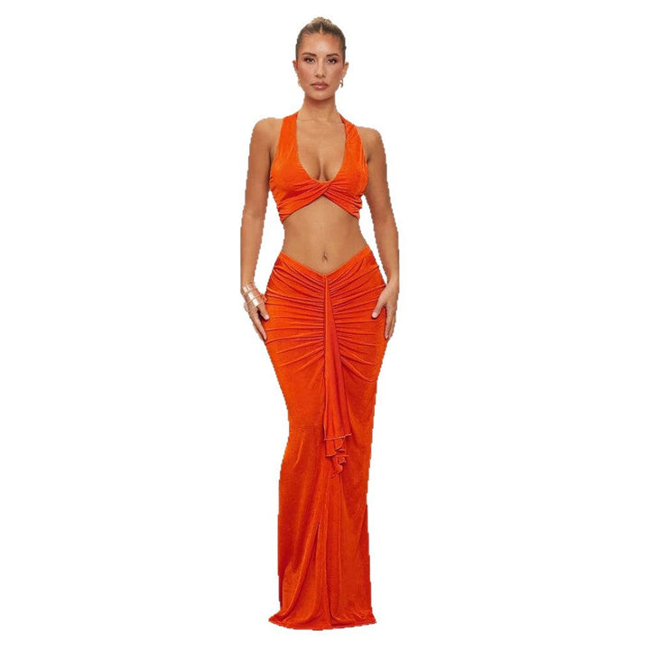 Moderne elegant damesbodysuit med kryssrygg og sidesnitt, ideell for sommerstil.