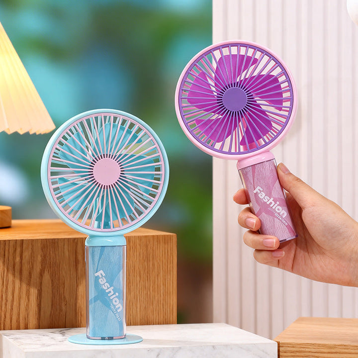 Rosa bærbar håndvifte med hjerte design, fleksibel hals. Mini USB-vifte for kvinner, perfekt for sommer kjøling og reise.