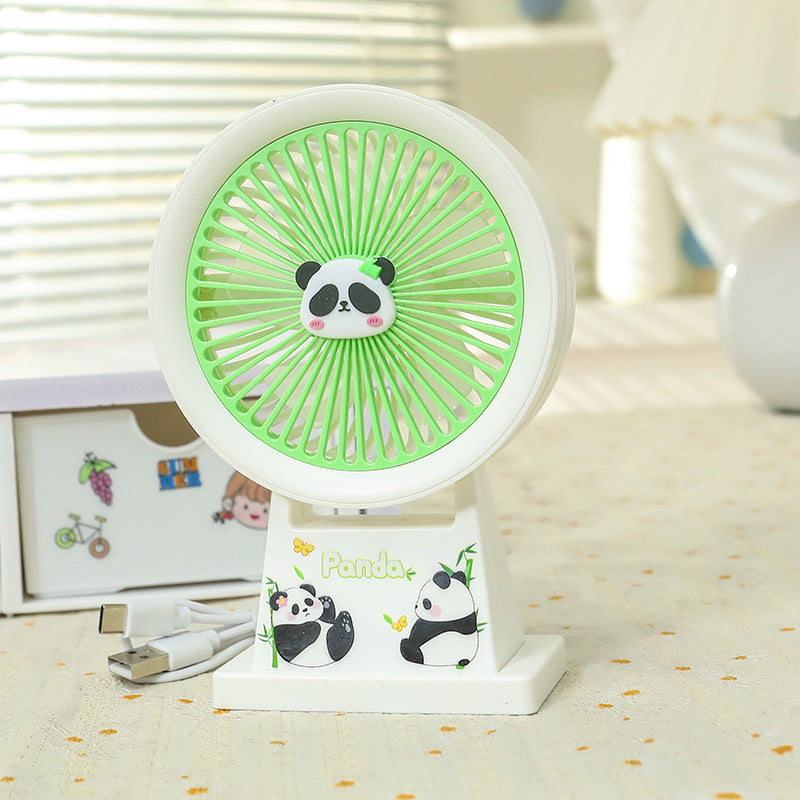 Kjøleprodukt: En unisex bærbar mini-vifte med sjarmerende panda-motiv, perfekt gaveidé.