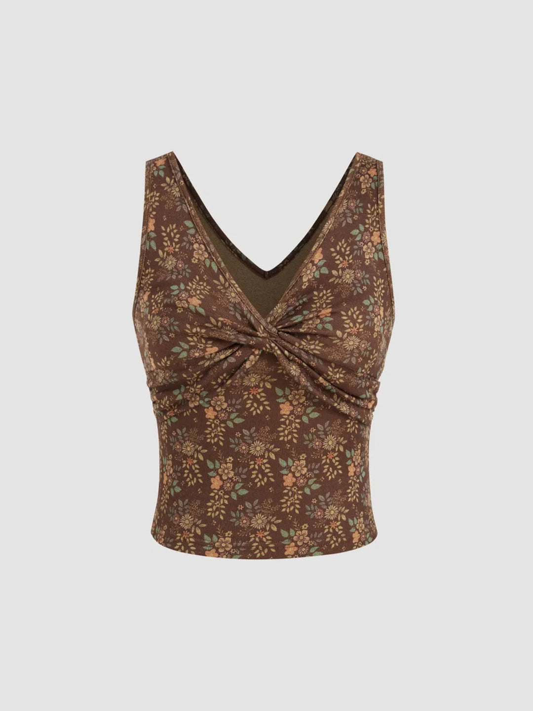 Elegant bordeaux festtopp med blomstermønster og flatterende rynker. En chic bluse for damer.