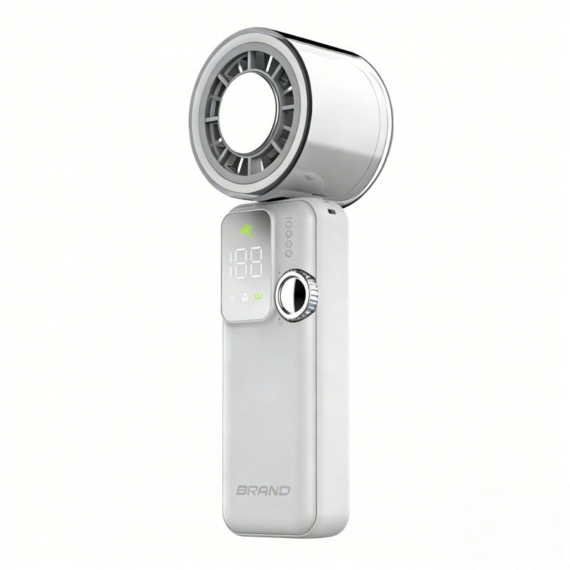 Effektiv bærbar USB-vifte i minimalistisk design, flott for kontor, reise eller utendørs. Gir kraftig, personlig kjøling.