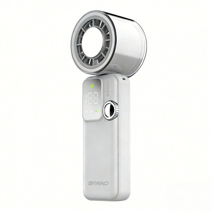 Effektiv bærbar USB-vifte i minimalistisk design, flott for kontor, reise eller utendørs. Gir kraftig, personlig kjøling.