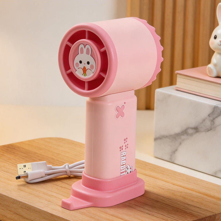 USB-lader bærbar mini vifte med kanin-design. Enkel å ta med på reise for sommer avkjøling.