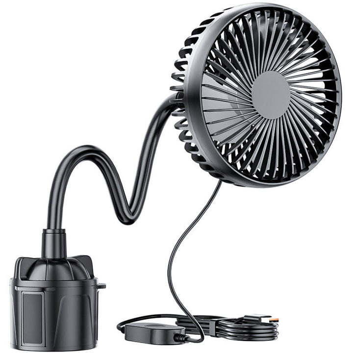Gul roterende USB-bilvifte, essensielt bilutstyr for optimal kjøling og frisk luft på sommerkjøring.