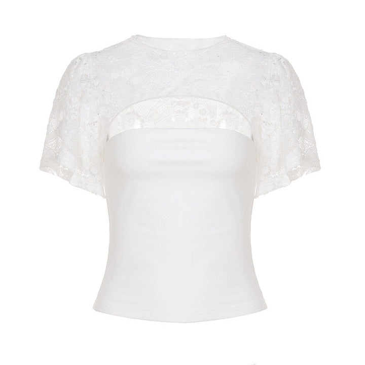 Stilren spissbluse for kvinner med utskjæringsdetaljer. En elegant og allsidig topp for motebevisste.