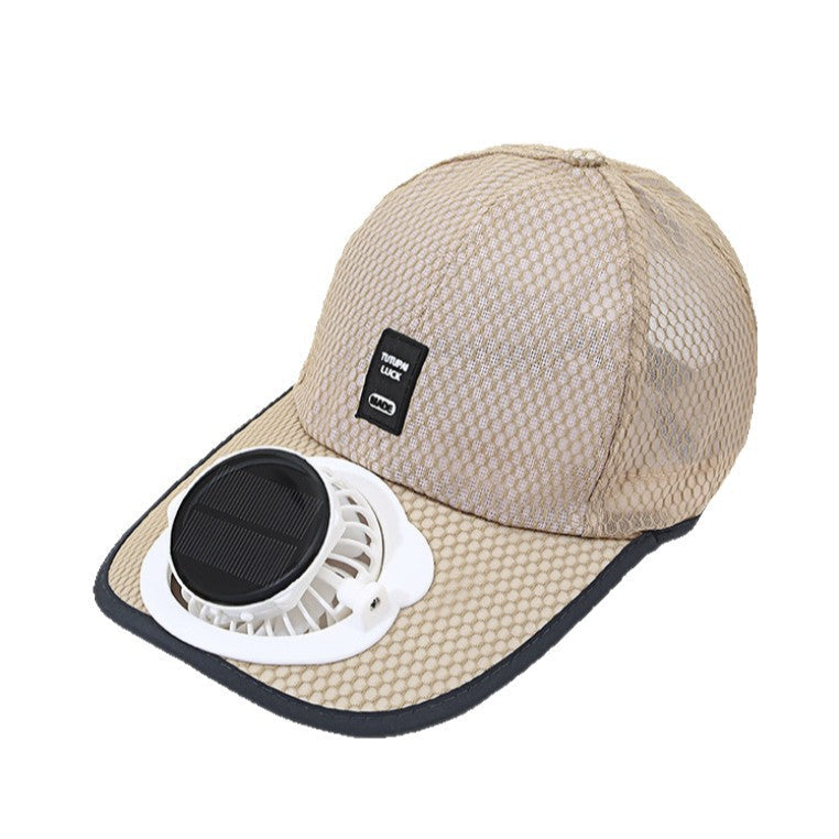 Unisex sommerhatt i baseballstil, med solcelle og vifte for optimal komfort.