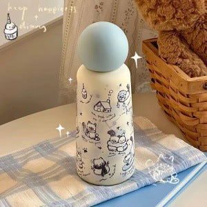 Fruktig vannflaske med bær- og sitrusdesign, 350ml. Isolert for kvinner, holder drikken fersk.