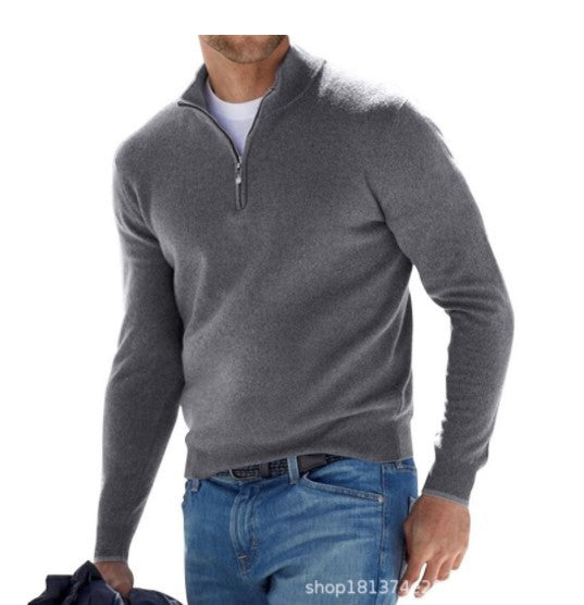 En tidløs herre half zip genser som passer til enhver årstid og anledning.