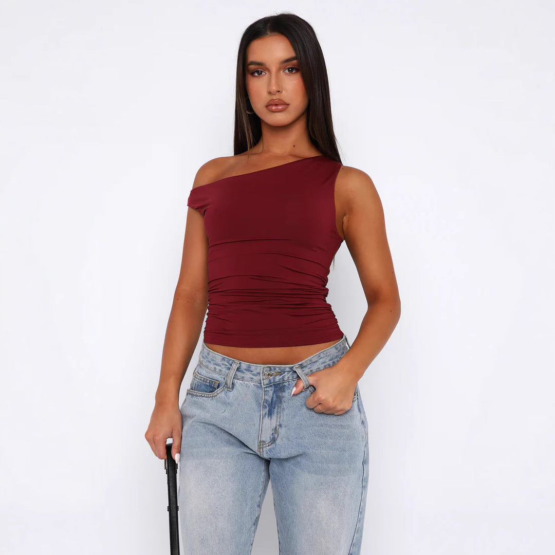 Elegant blomstret off-shoulder festtopp for kvinner, kort og trendy, passer perfekt til sommeren.