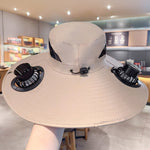 Fischer Hat Double Solar Fan Elfenben