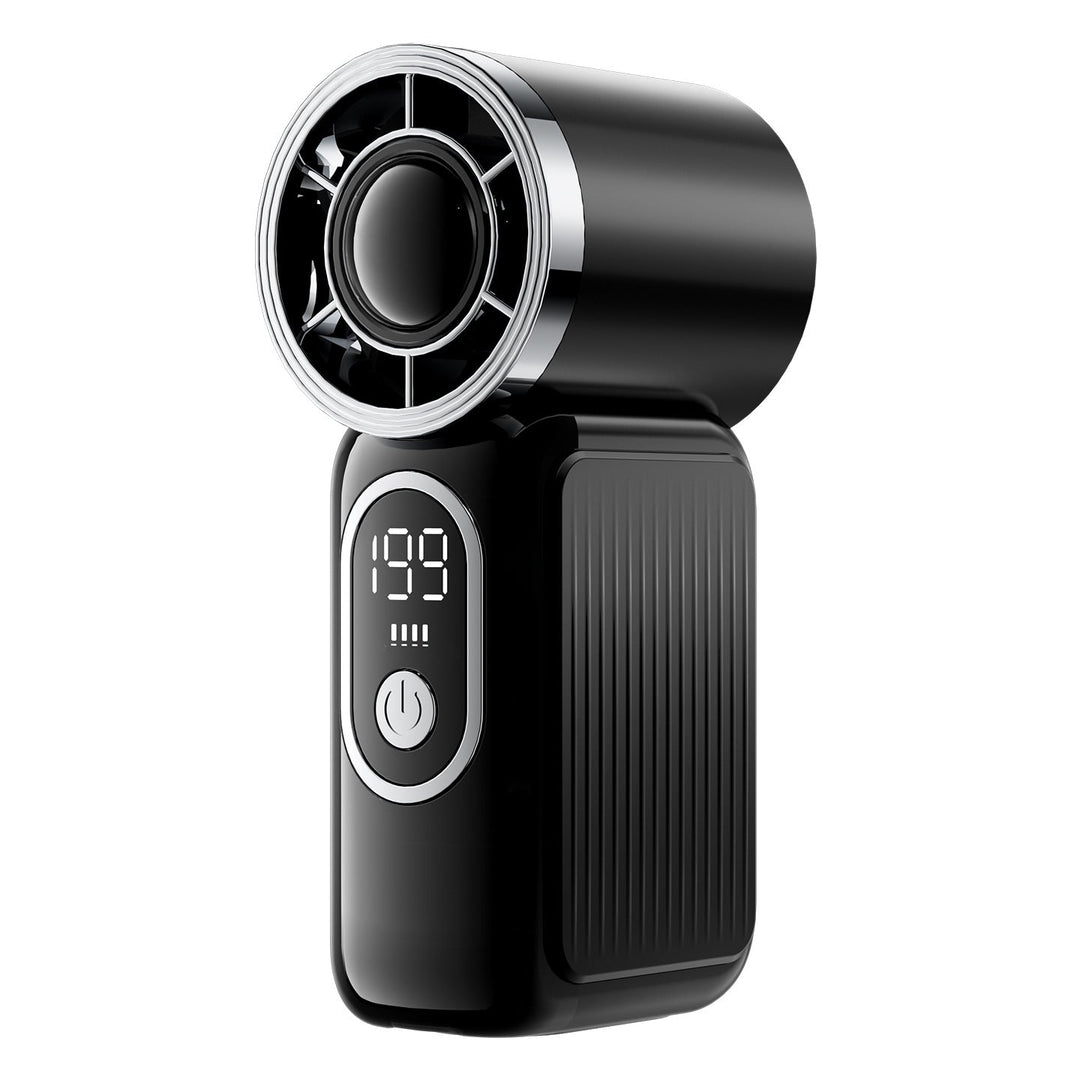 Håndholdt eller stående minivifte. Perfekt personlig kjøling for kontorpulten, studenten eller hjemmekontoret.