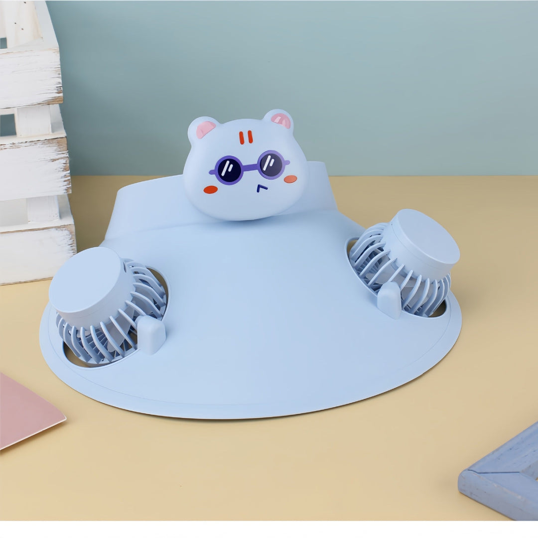 Morsom kjøleplate med to vifter og dyredesign, ideell som bordvifte for sommeren.