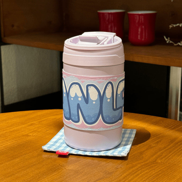 500ml dame termokopp med søt kanin, isolert reisekopp for kaffe. Gjenbrukbar og praktisk.