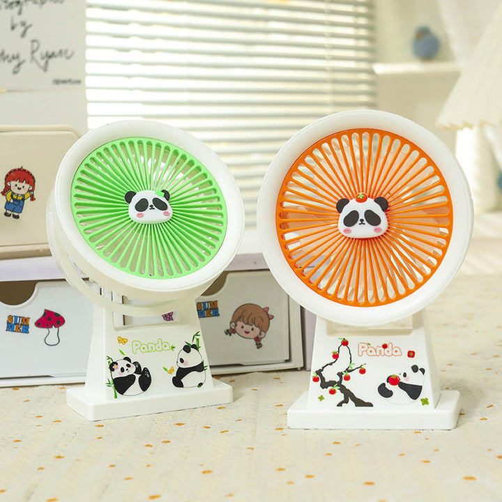 Stille USB mini vifte med panda ansikt, ideell for damer som trenger avkjøling.