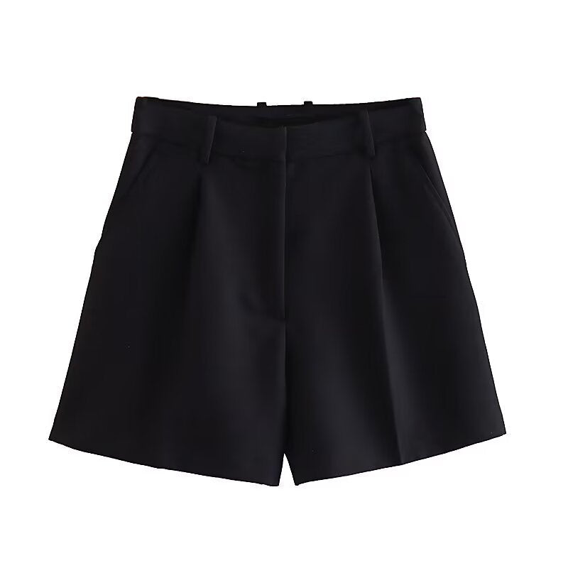 Elegante shorts med høy midje og praktiske sidelommer. Komfortabel og allsidig sommerstil for damer.