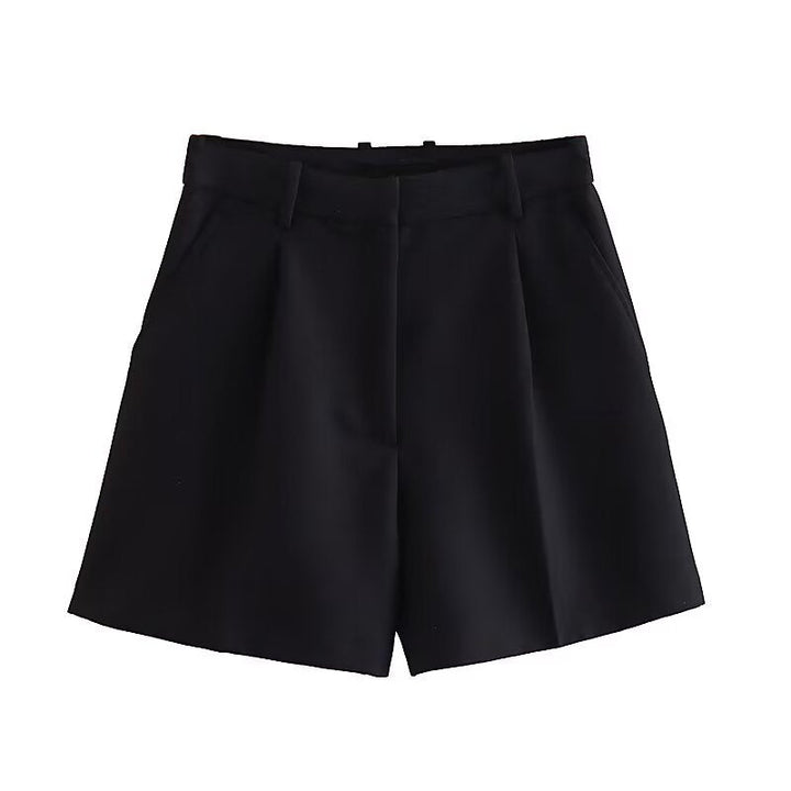 Elegante shorts med høy midje og praktiske sidelommer. Komfortabel og allsidig sommerstil for damer.