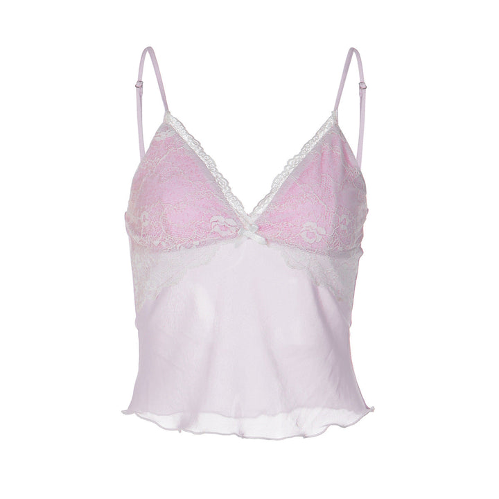 Rød/rosa elegant crop top med justerbare stropper. Komfortabel dame topp for sommer og fest. Kvinneklær.