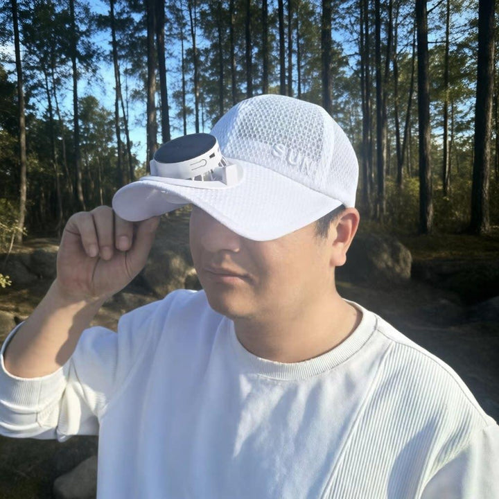 Unisex solhatt med avtakbar solvifte. Pustende og justerbar sommerhatt for kjølende solbeskyttelse utendørs.