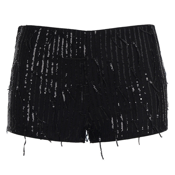 Dame shorts med glitrende paljetter, perfekt for en uforglemmelig kveldsantrekk eller sommerfest.