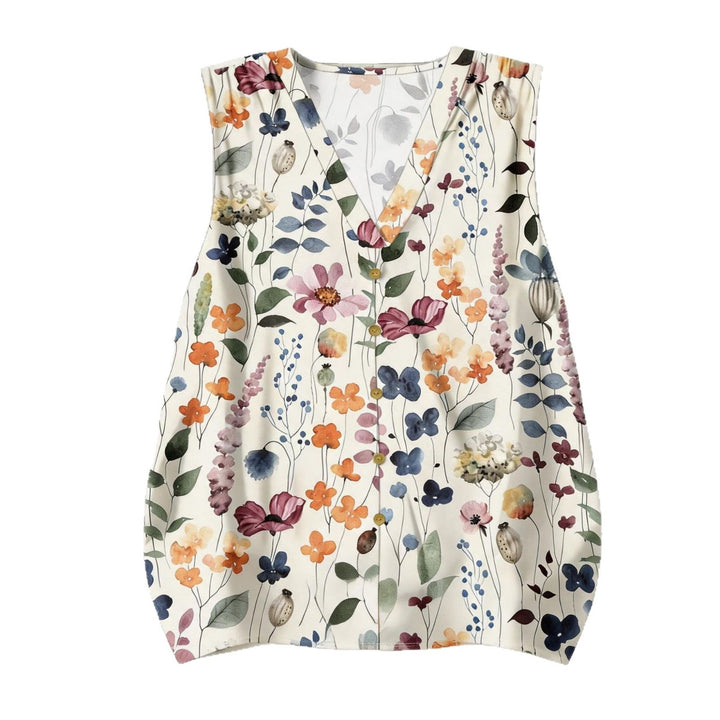 Nærbilde av hvit damebluse med intrikate blonder og blomsterdetaljer på ermer og hals. Perfekt for sommeren.