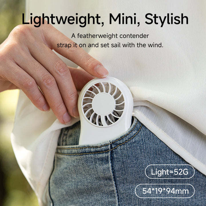 Unisex håndholdt minivifte i moderne design. Gir forfriskende kjølighet overalt, perfekt for varme sommerdager.