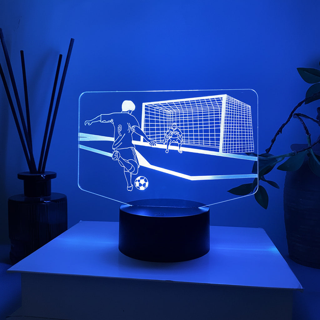Kul 3D fotball LED nattlampe, ideell gave til barn, ungdom og fotballelskere.
