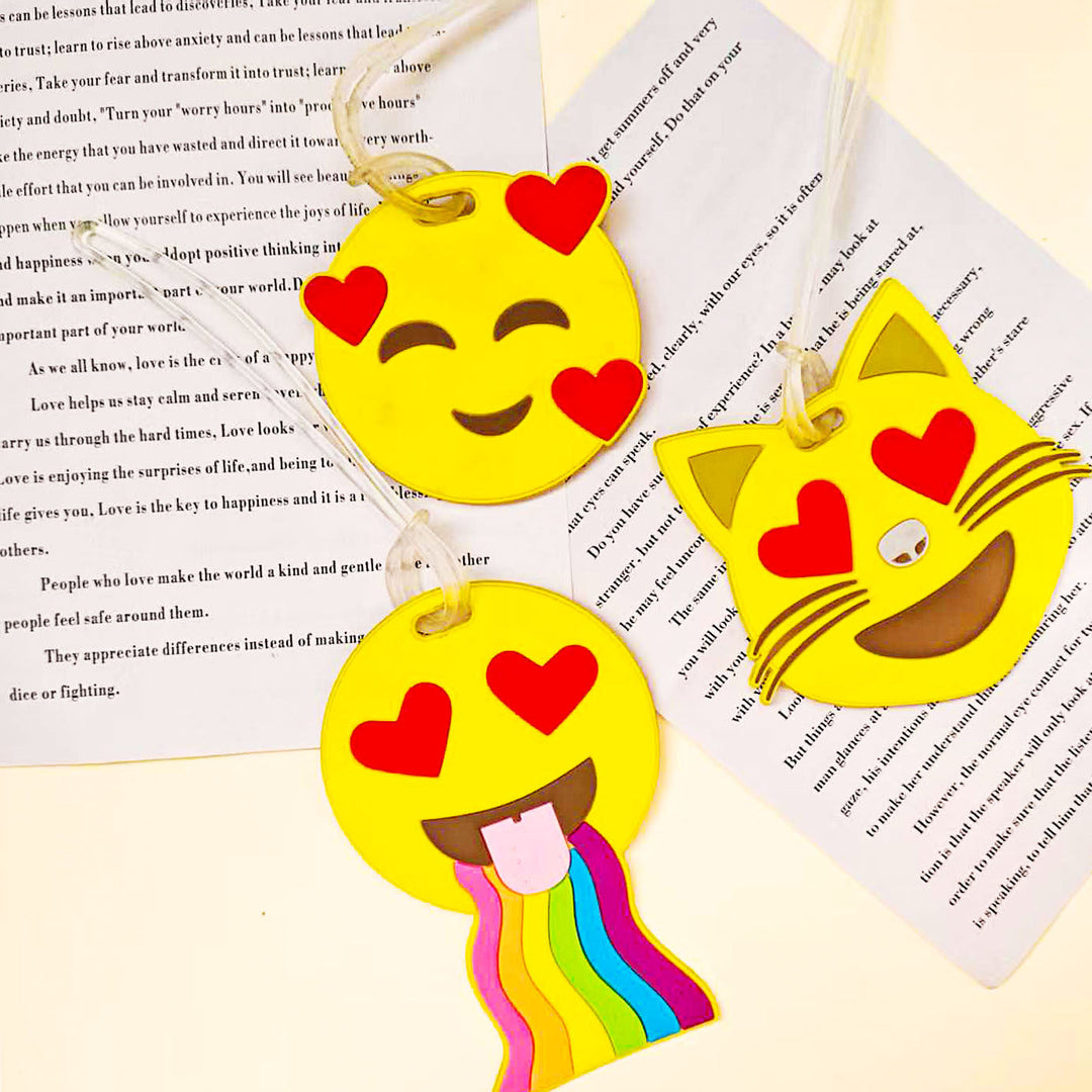 Morsom unisex emoji bagasjelapp, ideell gave for reisende, sikrer lett gjenkjenning av bagasje.