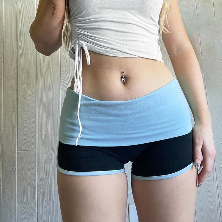 Svarte sporty shorts med høy midje for dame. Perfekt for trening, fitness, yoga og aktiv fritid om sommeren.